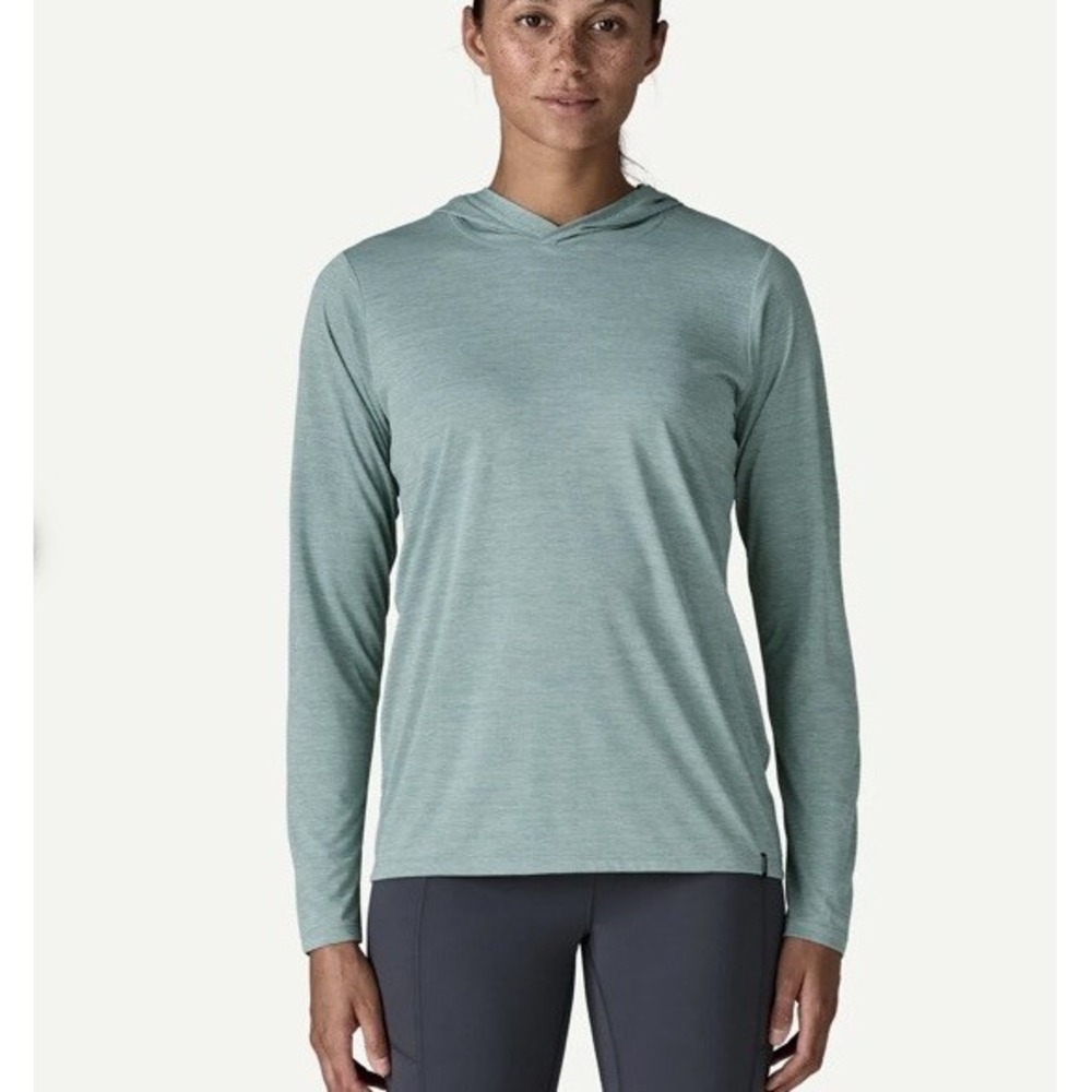 Patagonia Women's Capilene Cool Daily Hoody Thermal Blue-green Sz Small Stretch